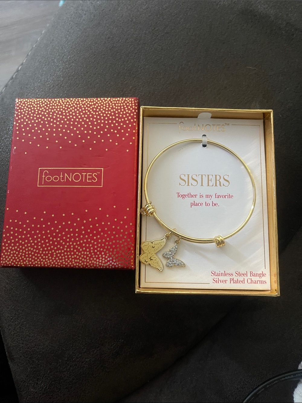 & Other Stories Gold-Tone Sister Charm Bangle Bracelet